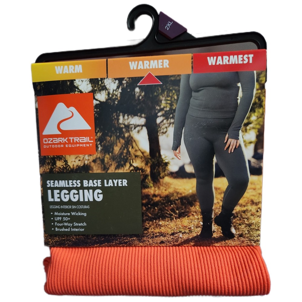 Ozark Trail Women XXL Seamless Base Layer Legging Coral Zest Thermal Warm‎ Pants